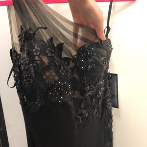 Mac Duggal Black Lace Dress Gown 78703R Size 6.